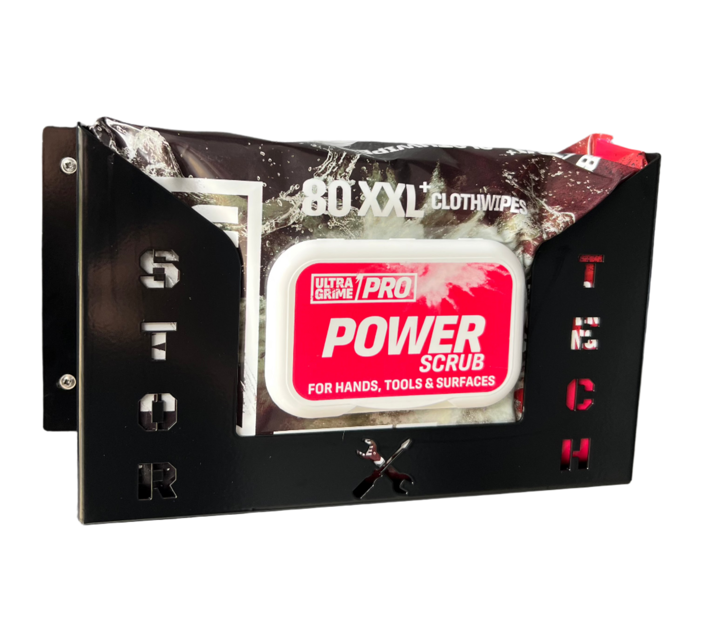 Ultragrime wipes holder.